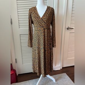 NWT Old Navy Wrap Dress Gold and Blue Size Small